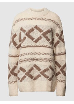 Sweter z dzianiny o kroju oversized z graficznym wzorem ze sklepu Peek&Cloppenburg  w kategorii Swetry damskie - zdjęcie 168324653