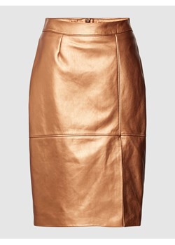 Spódnica o długości do kolan ze skóry jagnięcej model ‘Setora’ ze sklepu Peek&Cloppenburg  w kategorii Spódnice - zdjęcie 168324730