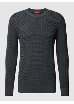 Sweter z dzianiny z prążkowanymi wykończeniami ze sklepu Peek&Cloppenburg  w kategorii Swetry męskie - zdjęcie 168325901