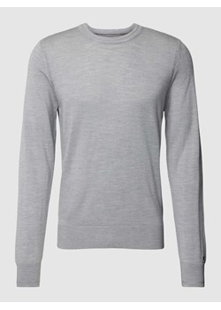 Sweter z dzianiny z wełny lana model ‘MERINO’ ze sklepu Peek&Cloppenburg  w kategorii Swetry męskie - zdjęcie 168326442