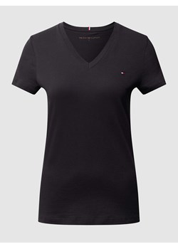 T-shirt z bawełny z wyhaftowanym logo ze sklepu Peek&Cloppenburg  w kategorii Bluzki damskie - zdjęcie 168328764
