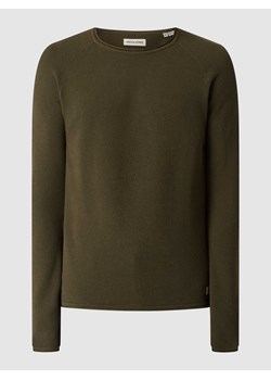 Sweter z dzianiny z naszywką z logo model ‘HILL’ ze sklepu Peek&Cloppenburg  w kategorii Swetry męskie - zdjęcie 168329554