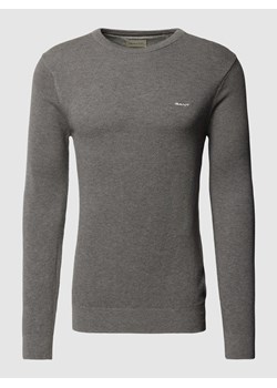Sweter z dzianiny z wyhaftowanym logo ze sklepu Peek&Cloppenburg  w kategorii Swetry męskie - zdjęcie 168330842