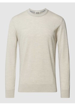 Sweter z dzianiny z wyhaftowanym logo ze sklepu Peek&Cloppenburg  w kategorii Swetry męskie - zdjęcie 168332093
