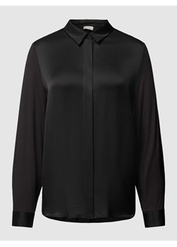 Bluzka koszulowa z mieszanki wiskozy i elastanu z krytą listwą guzikową ze sklepu Peek&Cloppenburg  w kategorii Koszule damskie - zdjęcie 168332660