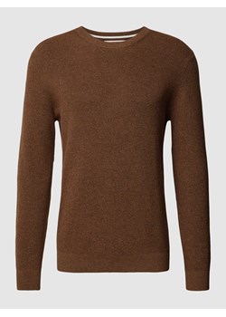 Sweter z dzianiny z prążkowanymi wykończeniami ze sklepu Peek&Cloppenburg  w kategorii Swetry męskie - zdjęcie 168334240