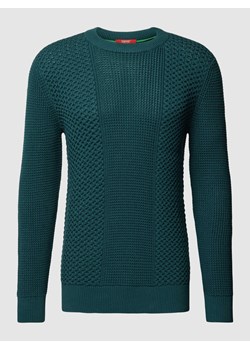 Sweter z dzianiny z prążkowanymi wykończeniami ze sklepu Peek&Cloppenburg  w kategorii Swetry męskie - zdjęcie 168335433