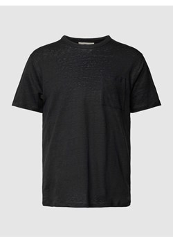 T-shirt z lnu z kieszenią na piersi model ‘ECSTASEA’ ze sklepu Peek&Cloppenburg  w kategorii T-shirty męskie - zdjęcie 168337911