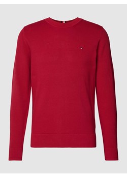 Sweter z dzianiny z wyhaftowanym logo model ‘CHAIN’ ze sklepu Peek&Cloppenburg  w kategorii Swetry męskie - zdjęcie 168338004