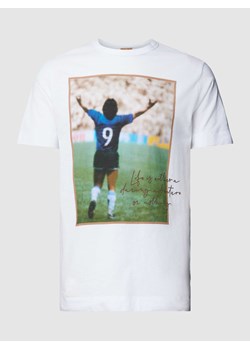 T-shirt z nadrukiem z napisem model ‘Icon’ ze sklepu Peek&Cloppenburg  w kategorii T-shirty męskie - zdjęcie 168340382