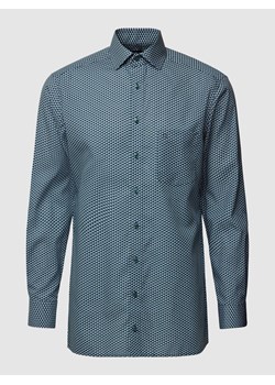 Koszula biznesowa o kroju modern fit ze wzorem na całej powierzchni model ‘Global’ ze sklepu Peek&Cloppenburg  w kategorii Koszule męskie - zdjęcie 168341091