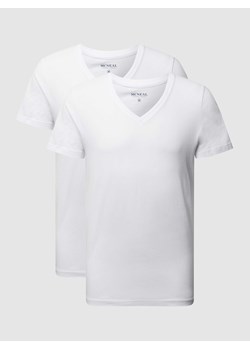 T-shirt z bawełny w zestawie 2 szt. ze sklepu Peek&Cloppenburg  w kategorii Podkoszulki męskie - zdjęcie 168341732