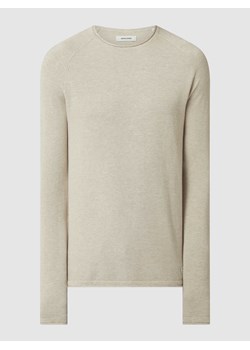 Sweter z dzianiny z naszywką z logo model ‘HILL’ ze sklepu Peek&Cloppenburg  w kategorii Swetry męskie - zdjęcie 168342104