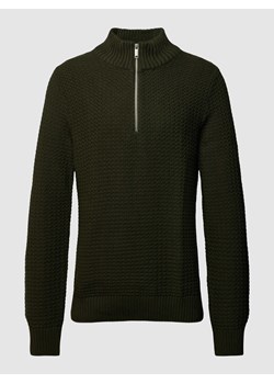 Sweter z dzianiny ze stójką i zamkiem błyskawicznym model ‘THIM’ ze sklepu Peek&Cloppenburg  w kategorii Swetry męskie - zdjęcie 168342481