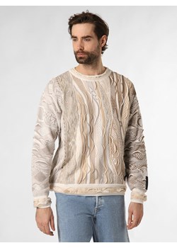 Carlo Colucci Męski sweter Mężczyźni Bawełna beżowy wzorzysty ze sklepu vangraaf w kategorii Swetry męskie - zdjęcie 168347322