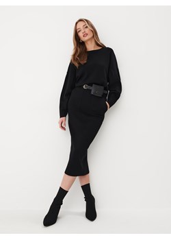 Mohito - Dzianinowa czarna spódnica midi - czarny ze sklepu Mohito w kategorii Spódnice - zdjęcie 168349782