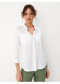 Mohito - Biała koszula z rękawami 3/4 - biały ze sklepu Mohito w kategorii Koszule damskie - zdjęcie 168350073