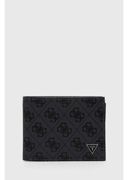 Guess portfel skórzany VEZZOLA męski kolor czarny SMVELE LEA24 ze sklepu ANSWEAR.com w kategorii Portfele męskie - zdjęcie 168375350