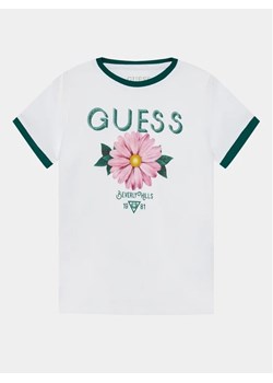 Guess T-Shirt J4RI00 K6YW4 Biały Regular Fit ze sklepu MODIVO w kategorii Bluzki dziewczęce - zdjęcie 168378290