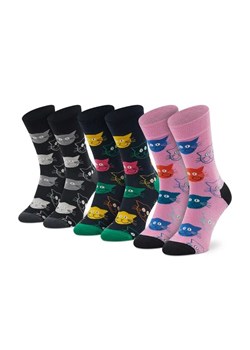 Happy Socks Zestaw 3 par wysokich skarpet unisex XMJA08-0150 Czarny ze sklepu MODIVO w kategorii Skarpetki damskie - zdjęcie 168382110