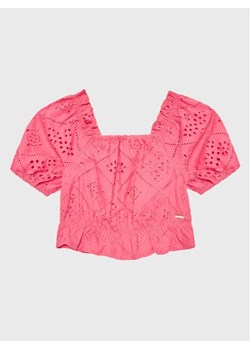 Guess Bluzka J3GH02 WFGJ0 Różowy Regular Fit ze sklepu MODIVO w kategorii Bluzki dziewczęce - zdjęcie 168384101