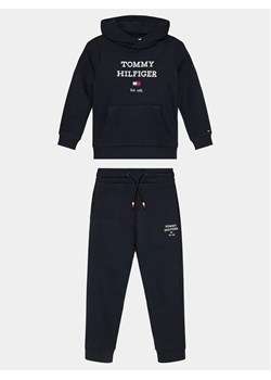 Tommy Hilfiger Dres Th Logo Hoodie Sweatset KB0KB08898 Niebieski Regular Fit ze sklepu MODIVO w kategorii Dresy chłopięce - zdjęcie 168384654
