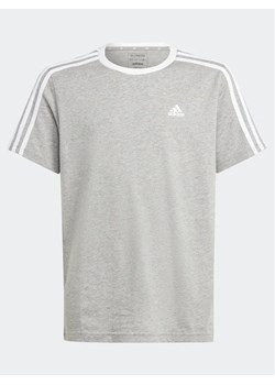 adidas T-Shirt Essentials 3-Stripes Cotton Loose Fit Boyfriend T-Shirt IC3637 Szary Loose Fit ze sklepu MODIVO w kategorii T-shirty chłopięce - zdjęcie 168387404