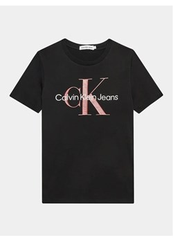 Calvin Klein Jeans T-Shirt Monogram IU0IU00460 Czarny Regular Fit ze sklepu MODIVO w kategorii T-shirty chłopięce - zdjęcie 168389733
