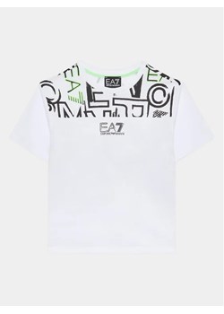 EA7 Emporio Armani T-Shirt 3RBT57 BJ02Z 1100 Biały Regular Fit ze sklepu MODIVO w kategorii T-shirty chłopięce - zdjęcie 168389903