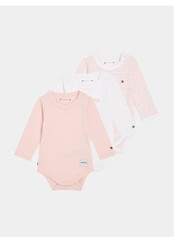 Tommy Hilfiger Komplet 3 par body KN0KN01726 Różowy ze sklepu MODIVO w kategorii Body niemowlęce - zdjęcie 168396893