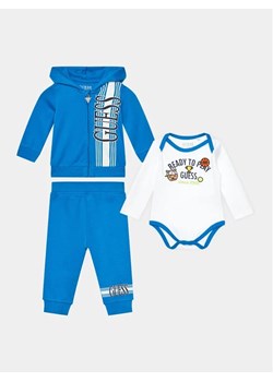 Guess Komplet bluza, body i spodnie dresowe Take Me Home Set P4RG05 KA6W0 Niebieski Regular Fit ze sklepu MODIVO w kategorii Komplety niemowlęce - zdjęcie 168398134