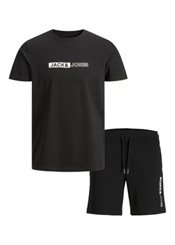 Jack&Jones Junior Komplet t-shirt i szorty sportowe 12235345 Czarny Regular Fit ze sklepu MODIVO w kategorii Komplety chłopięce - zdjęcie 168402400