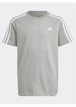 adidas T-Shirt Essentials 3-Stripes Cotton T-Shirt IB1669 Szary Regular Fit ze sklepu MODIVO w kategorii T-shirty chłopięce - zdjęcie 168403373