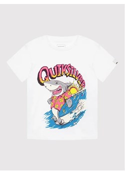 Quiksilver T-Shirt Shark Smile Biały Regular Fit ze sklepu MODIVO w kategorii T-shirty chłopięce - zdjęcie 168404282