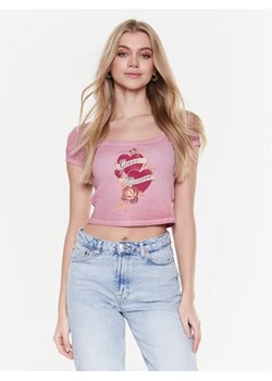 Guess T-Shirt Romance W3RI07 KA0H1 Różowy Slim Fit ze sklepu MODIVO w kategorii Bluzki damskie - zdjęcie 168404941