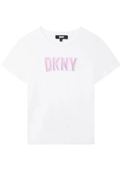 DKNY T-Shirt D35S85 S Biały Regular Fit ze sklepu MODIVO w kategorii Bluzki dziewczęce - zdjęcie 168406043