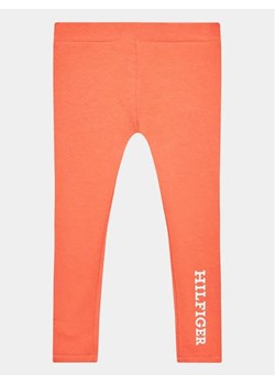 Tommy Hilfiger Legginsy KG0KG07410 D Pomarańczowy Slim Fit ze sklepu MODIVO w kategorii Spodnie dziewczęce - zdjęcie 168414904