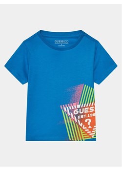 Guess T-Shirt N4RI02 K8HM4 Niebieski Regular Fit ze sklepu MODIVO w kategorii T-shirty chłopięce - zdjęcie 168424993