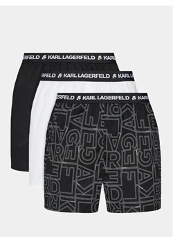 KARL LAGERFELD Komplet 3 par bokserek Aop Woven Boxer Short (X3) 235M2108 Czarny ze sklepu MODIVO w kategorii Majtki męskie - zdjęcie 168428171