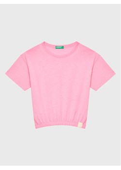 United Colors Of Benetton T-Shirt 37YKC10AU Różowy Boxy Fit ze sklepu MODIVO w kategorii Bluzki dziewczęce - zdjęcie 168428251