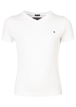 Tommy Hilfiger T-Shirt Boys Basic Vn Knit S/S KB0KB04142 Biały Regular Fit ze sklepu MODIVO w kategorii Bluzki dziewczęce - zdjęcie 168430341