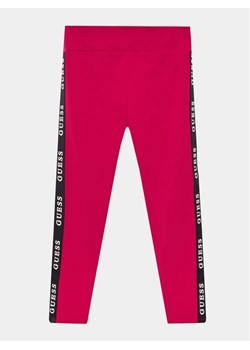 Guess Legginsy J2YB09 KABR0 Różowy Slim Fit ze sklepu MODIVO w kategorii Spodnie dziewczęce - zdjęcie 168430994