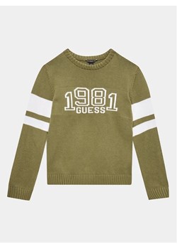 Guess Sweter L3YR00 Z2NN0 Zielony Regular Fit ze sklepu MODIVO w kategorii Bluzy chłopięce - zdjęcie 168431311