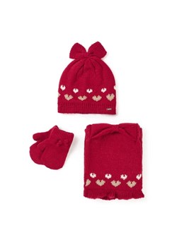 Mayoral Zestaw czapka, szalik i rękawiczki 10.536 Czerwony ze sklepu MODIVO w kategorii Czapki dziecięce - zdjęcie 168435294