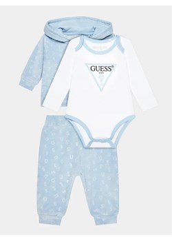 Guess Komplet bluza, body i spodnie dresowe H3BW01 KA2X0 Niebieski Regular Fit ze sklepu MODIVO w kategorii Komplety niemowlęce - zdjęcie 168438884