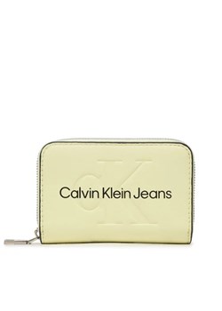 Calvin Klein Jeans Mały Portfel Damski Sculpted Med Zip Around Mono K60K607229 Zielony ze sklepu MODIVO w kategorii Portfele damskie - zdjęcie 168442284
