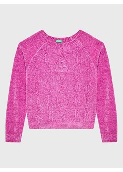United Colors Of Benetton Sweter 1027C101P Różowy Regular Fit ze sklepu MODIVO w kategorii Swetry dziewczęce - zdjęcie 168443484