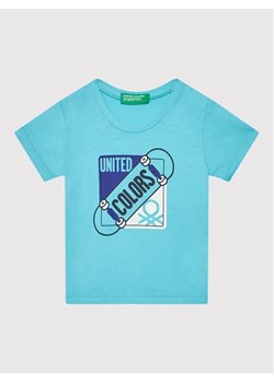 United Colors Of Benetton T-Shirt 3I1XG102N Niebieski Regular Fit ze sklepu MODIVO w kategorii Koszulki niemowlęce - zdjęcie 168443581