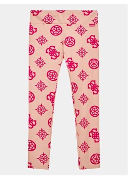Guess Legginsy J3YB03 MC03W Różowy Slim Fit ze sklepu MODIVO w kategorii Spodnie dziewczęce - zdjęcie 168443750