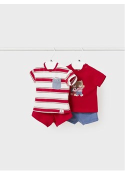Mayoral Komplet 2 t-shirtów i spodenek 1629 Czerwony Regular Fit ze sklepu MODIVO w kategorii Komplety niemowlęce - zdjęcie 168454710
